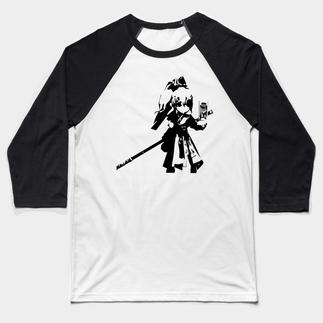 Taoist (master of harmony) minimal silhouette white Baseball T-Shirt by WannabeArtworks